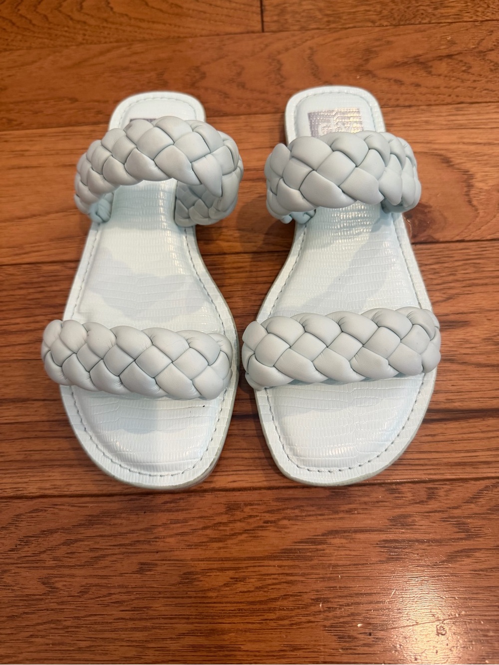 Dolce Vita Braided Double-Strap Slide Sandals in Pale Minty Green
